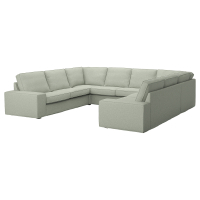 KIVIK Sofa w kształcie litery U, 6-osob, Gunnared jasnozielony