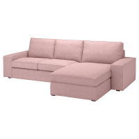 KIVIK Sofa 3-osobowa z szezlongiem, Gunnared jasny różowy