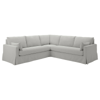 HYLTARP Sofa narożna 4-osobowa, Tallmyra biały/czarny