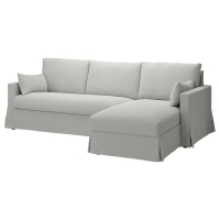 HYLTARP Sofa 3o z szezlongiem, prawy, Tallmyra biały/czarny