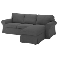 EKTORP Sofa 3-osobowa, z szezlongiem/Tallmyra średnioszary