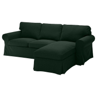 EKTORP Sofa 3-osobowa, z szezlongiem/Tallmyra ciemnozielony