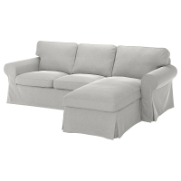 EKTORP Sofa 3-osobowa, z szezlongiem/Tallmyra biały/czarny