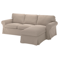 EKTORP Sofa 3-osobowa, z szezlongiem/Tallmyra bezowy