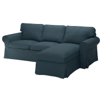 EKTORP Sofa 3-osobowa, z szezlongiem/Hillared granatowy