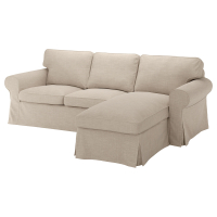 EKTORP Sofa 3-osobowa, z szezlongiem/Hillared beżowy