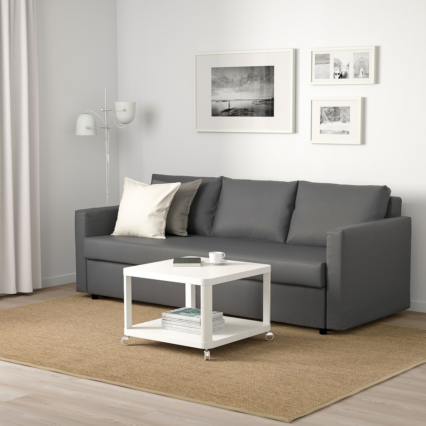 FRIHETEN Rozkładana sofa 3-osobowa, Skiftebo ciemnoszary