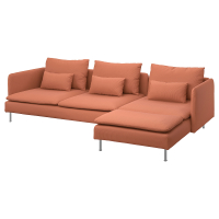 SÖDERHAMN Sofa 4-osobowa z szezlongiem, Kelinge rdzawy