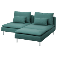 SÖDERHAMN Sofa 2-os. z leżanką, Kelinge szaroturkusowy