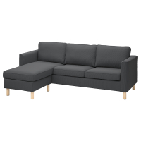 PÄRUP Sofa 3-osobowa z szezlongiem, Kelinge antracyt