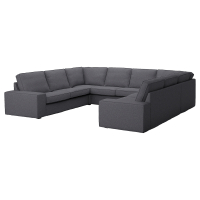 KIVIK Sofa w kształcie litery U, 6-osob, Gunnared średnioszary