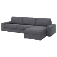 KIVIK Sofa 4-osobowa z szezlongiem, Gunnared średnioszary