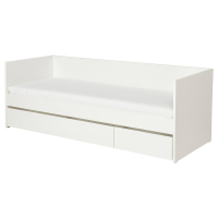 VIHALS Кушетка с ящиками/1 матрас 80x200 см белая/Åfjäll hard