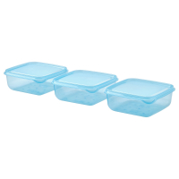 PRUTA IKEA 105.971.03 Контейнеры для продуктов с крышкой 3 шт. 0,6 л синий