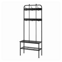 NIPÅSEN IKEA 505.861.45 Вешалка для одежды и скамейка с полкой для обуви 190x35x79 см черная