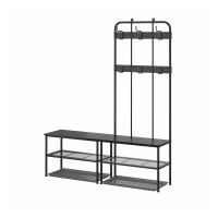 NIPÅSEN / BAGGMUCK IKEA 095.761.68 Мебель для прихожей комплект из 4 предметов черный/серый