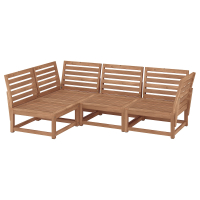 NÄMMARÖ Modułowa sofa narożna 3 osobowa, zewnętrzne bejca jasnobrązowa