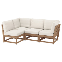 NÄMMARÖ Modułowa sofa narożna 3 osobowa, zewnętrzne bejca jasnobrązowa/Frösön/Duvholmen beżowy