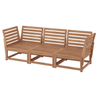NÄMMARÖ 3-osobowa sofa modułowa, zewn, podłokietnik bejca jasnobrązowa