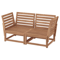 NÄMMARÖ 2-osobowa sofa modułowa, zewn, podłokietnik bejca jasnobrązowa