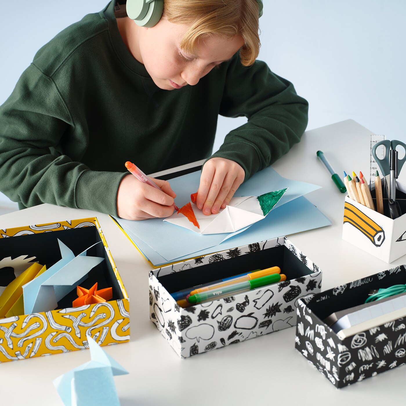 LYSMASK Коробка, 4 шт., узор/многоцветная