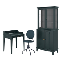 LOMMARP/BJORKBERGET IKEA 594.365.47 Комбинация стол/шкаф/кресло синее/зеленое