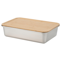 IKEA 365+ 095.805.23 Контейнер для продуктов с крышкой 3 л большой прямоугольник/нержавеющая сталь бамбук