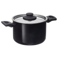 HEMLAGAD IKEA 805.809.05 Кастрюля с крышкой 3 л антипригарное покрытие черная