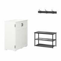 GREÅKER / NIPÅSEN IKEA 395.279.06 Мебель для прихожей комплект из 4 предметов белый/черный