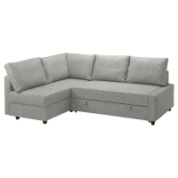 FRIHETEN IKEA 695.170.53 Угловой диван с функцией сна, с дополнительными подушками спинки/Faringe светло-серый