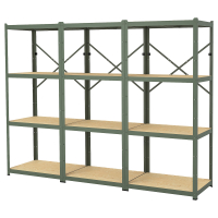 BROR IKEA 195.161.45 Стеллаж 254x55x190 см серо-зеленая/сосновая фанера