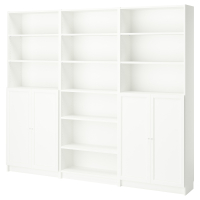 BILLY / OXBERG IKEA 695.906.42 Комбинация стеллажей с дверцами 240x30x202 см белая