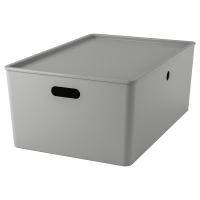 KUGGIS IKEA 895.967.61 Контейнер с крышкой 37x54x21 см светло-серый