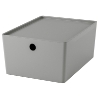 KUGGIS IKEA 695.967.62 Контейнер с крышкой 26x35x15 см светло-серый