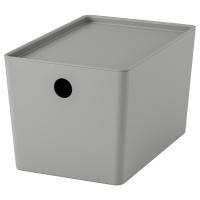 KUGGIS IKEA 495.967.63 Контейнер с крышкой 18x26x15 см светло-серый