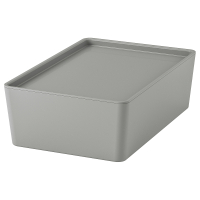 KUGGIS IKEA 295.967.64 Контейнер с крышкой 18x26x8 см светло-серый
