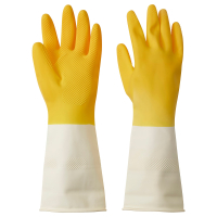 RINNIG IKEA 705.658.54 Перчатки для уборки размер S неоново-желтый/кремовый