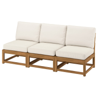 NÄMMARÖ IKEA 396.077.00 Модульный диван 3-местный садовая морилка светло-коричневый/Фрёсон/ДУвхольмен бежевый