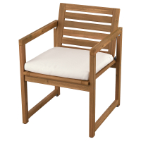 NÄMMARÖ IKEA 996.077.02 Стул с подлокотниками садовый светло-коричневая морилка/Фрёсон/ДУвхольмен бежевый