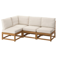 NÄMMARÖ IKEA 196.103.03 Модульный угловой диван 3-местный морилка светло-коричневый/Фрёсон/ДУвхольмен бежевый
