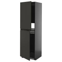 METOD Szaf wys n lod/zam, czarnoszary/Upplöv matowy antracyt, 60x60x200 cm