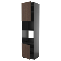 METOD Sza st wys pie/mikr 2dr/pół, czarnoszary/Sinarp brązowy, 60x60x240 cm