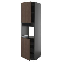 METOD Sza st wys pie 2dr/pół, czarnoszary/Sinarp brązowy, 60x60x220 cm