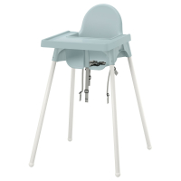 ANTILOP IKEA 695.978.89 Детский стульчик серо-синий/белый