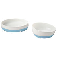 BÖRJA Talerz/miska, biały/niebieski