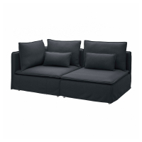 SÖDERHAMN Sofa 3-osobowa, z otwartym końcem/Knäbäck antracyt