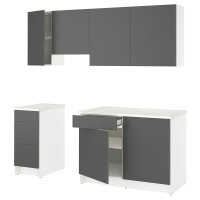 KNOXHULT Kuchnia, ciemnoszary, 220x61x220 cm