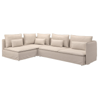 SÖDERHAMN Sofa narożna 4-osobowa, z otwartym końcem/Gransel naturalny