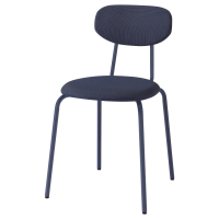 Krzesło Sandberg, niebieskie, metalowa rama, wyściełane siedzisko/oparcie, nowoczesny design.