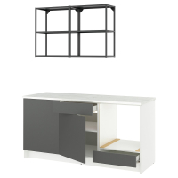 KNOXHULT Kuchnia, ciemnoszary, 180x61x220 cm